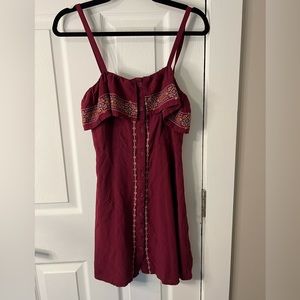 Maroon button up dress